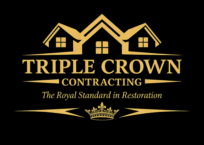 Triple Crown Contracting team with homeowner